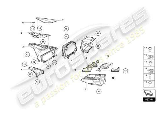 a part diagram from the Lamborghini Huracan STO parts catalogue