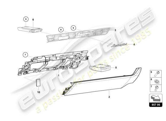 a part diagram from the Lamborghini Huracan STO parts catalogue