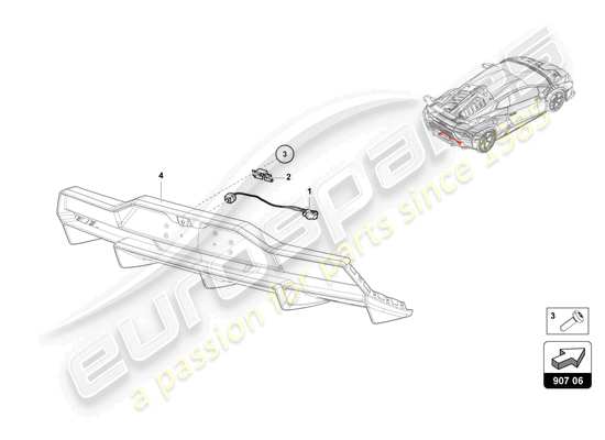 a part diagram from the Lamborghini Huracan STO parts catalogue