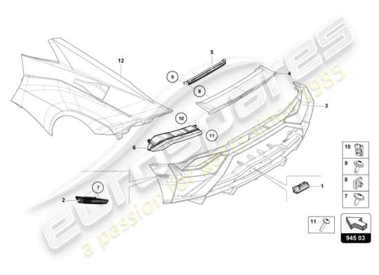 a part diagram from the Lamborghini Huracan STO parts catalogue