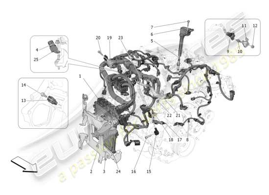 a part diagram from the Maserati Grecale parts catalogue