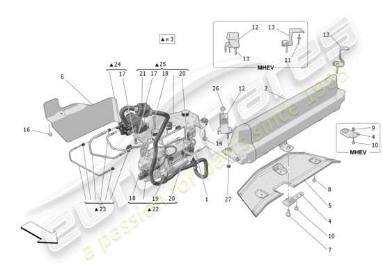 a part diagram from the Maserati Grecale parts catalogue