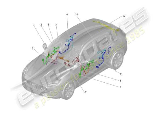 a part diagram from the Maserati Grecale parts catalogue