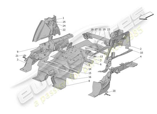 a part diagram from the Maserati Grecale parts catalogue