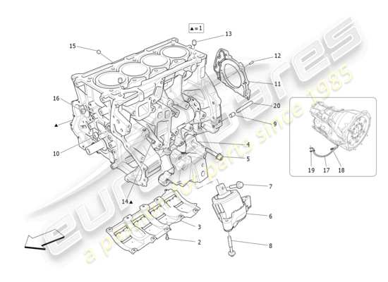 a part diagram from the Maserati Ghibli (2017 onwards) parts catalogue