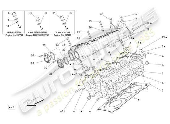 a part diagram from the Maserati Ghibli (2017 onwards) parts catalogue