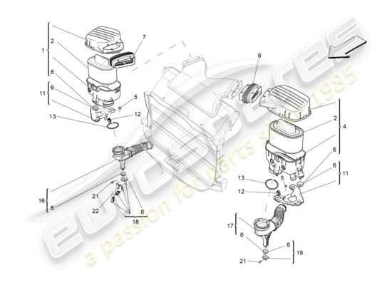 a part diagram from the Maserati Ghibli (2017 onwards) parts catalogue