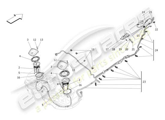 a part diagram from the Maserati Ghibli (2017 onwards) parts catalogue