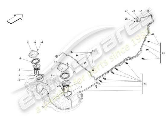 a part diagram from the Maserati Ghibli (2017 onwards) parts catalogue