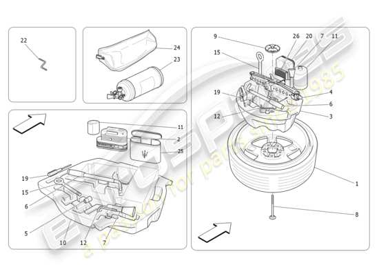 a part diagram from the Maserati Ghibli (2017 onwards) parts catalogue