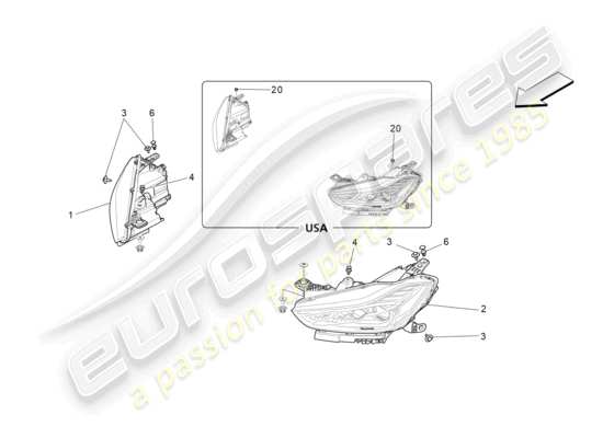 a part diagram from the Maserati Ghibli (2017 onwards) parts catalogue