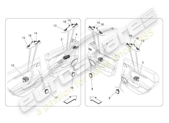 a part diagram from the Maserati Ghibli (2017 onwards) parts catalogue