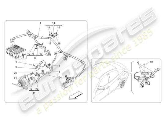 a part diagram from the Maserati Ghibli (2017 onwards) parts catalogue