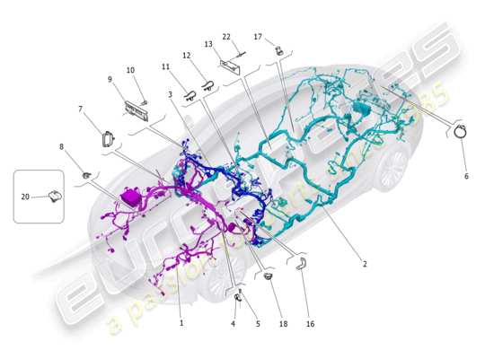 a part diagram from the Maserati Ghibli (2017 onwards) parts catalogue