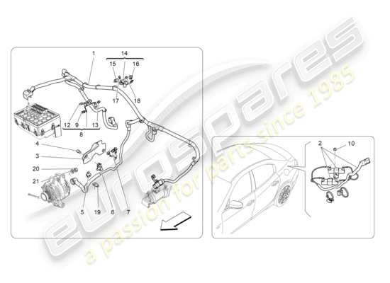 a part diagram from the Maserati Ghibli (2017 onwards) parts catalogue