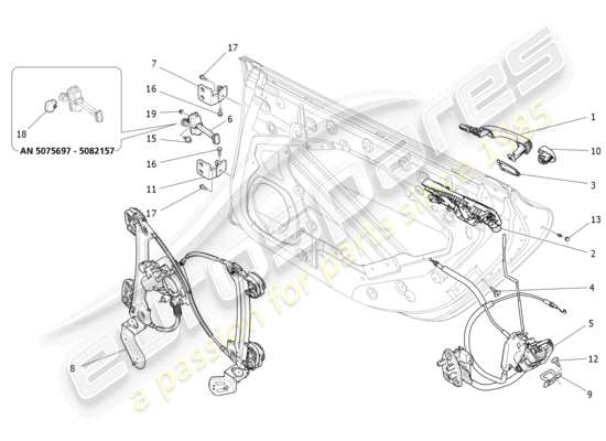 a part diagram from the Maserati Ghibli (2017 onwards) parts catalogue