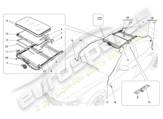 a part diagram from the Maserati Ghibli (2017 onwards) parts catalogue