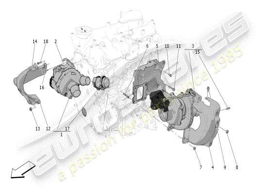 a part diagram from the Maserati Grecale parts catalogue