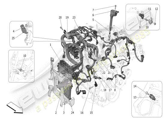 a part diagram from the Maserati Grecale parts catalogue