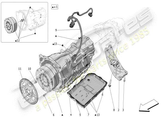 a part diagram from the Maserati Grecale parts catalogue