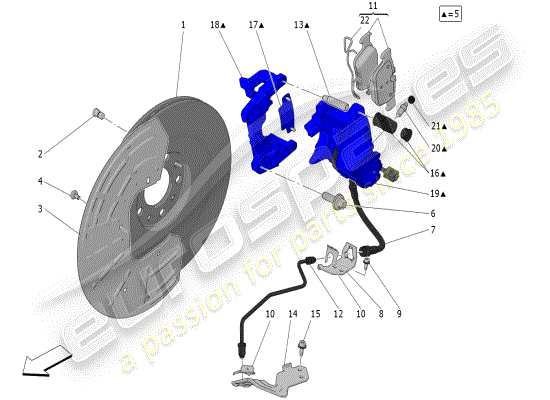 a part diagram from the Maserati Grecale parts catalogue