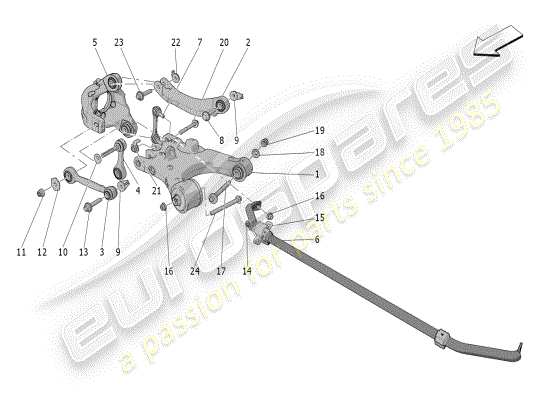 a part diagram from the Maserati Grecale parts catalogue