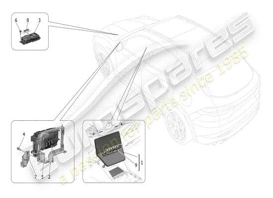 a part diagram from the Maserati Grecale parts catalogue