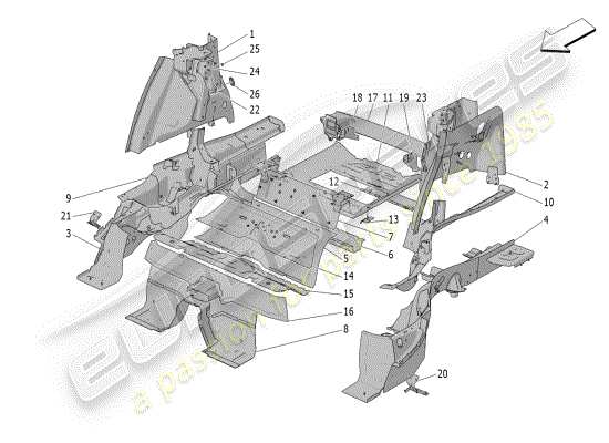 a part diagram from the Maserati Grecale parts catalogue