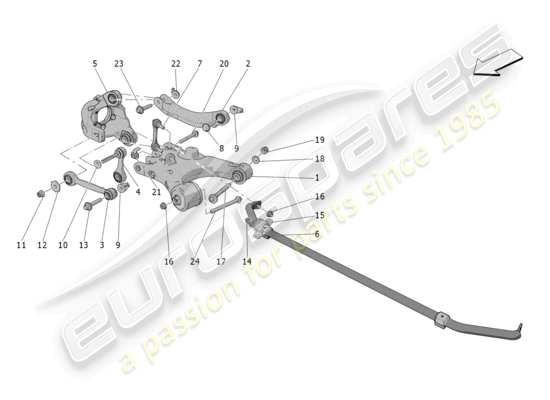 a part diagram from the Maserati Grecale parts catalogue