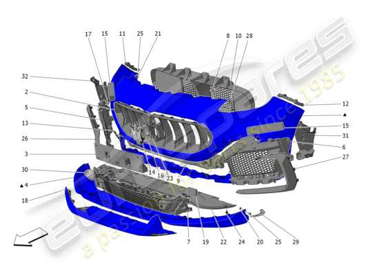 a part diagram from the Maserati Grecale parts catalogue