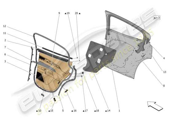 a part diagram from the Maserati Grecale parts catalogue