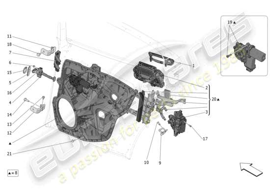 a part diagram from the Maserati Grecale parts catalogue