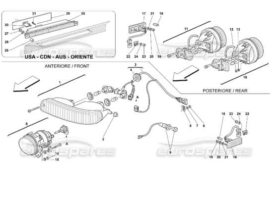 a part diagram from the Ferrari 355 (2.7 Motronic) parts catalogue