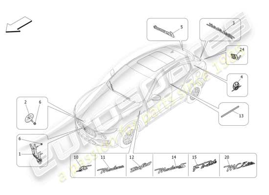 a part diagram from the Maserati Levante parts catalogue