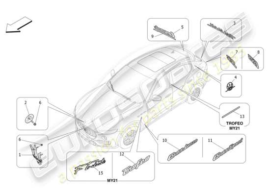 a part diagram from the Maserati Levante (2018) parts catalogue