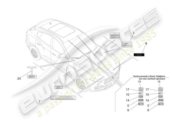 a part diagram from the Maserati Levante (2018) parts catalogue