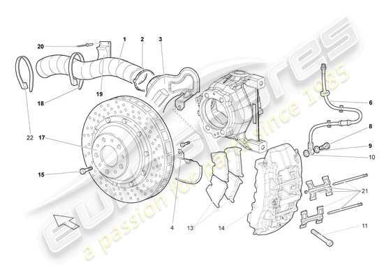 a part diagram from the Lamborghini LP640 Coupe (2010) parts catalogue