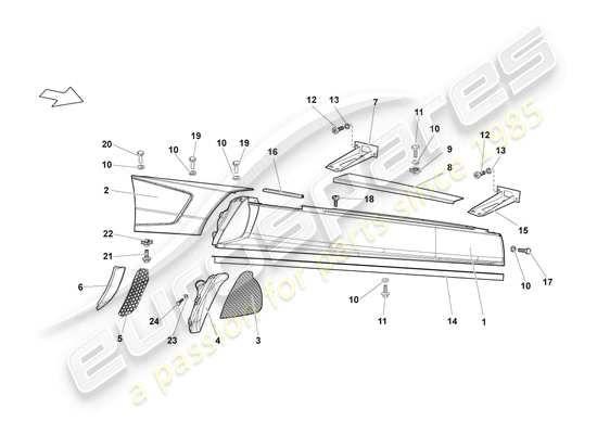 a part diagram from the Lamborghini Murcielago parts catalogue