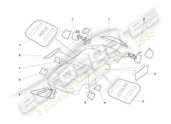 a part diagram from the Lamborghini Murcielago parts catalogue