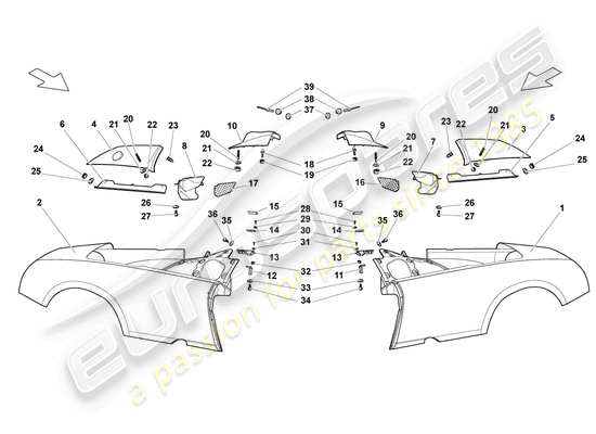 a part diagram from the Lamborghini LP640 Roadster (2007) parts catalogue