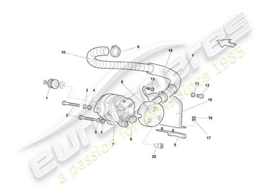 a part diagram from the Lamborghini LP640 Roadster (2009) parts catalogue