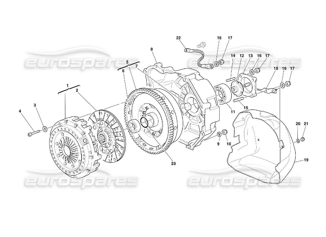 Ferrari 355 (5.2 Motronic) clutch Parts Diagram