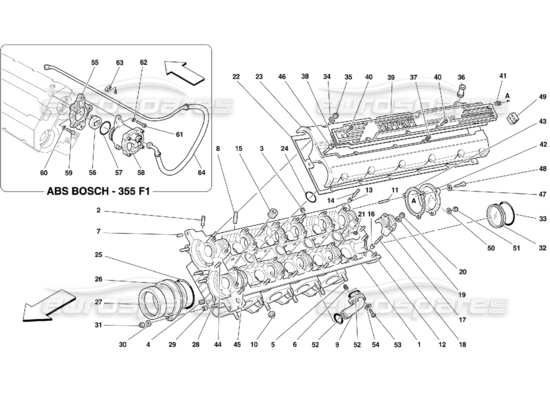 a part diagram from the Ferrari 355 (5.2 Motronic) parts catalogue