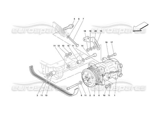 a part diagram from the Ferrari 355 (5.2 Motronic) parts catalogue