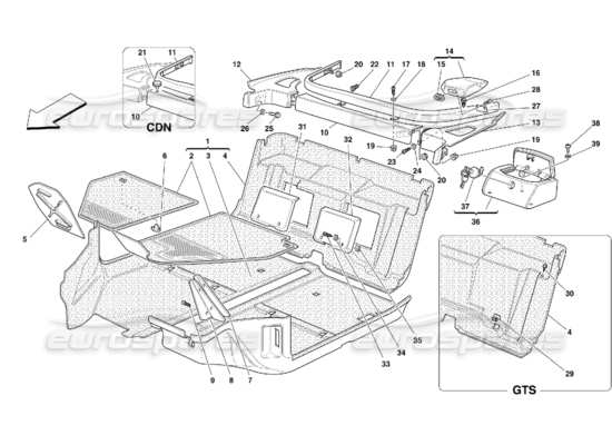 a part diagram from the Ferrari 355 (5.2 Motronic) parts catalogue