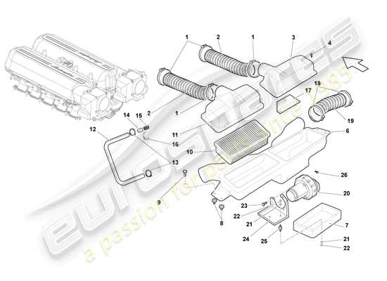 a part diagram from the Lamborghini Gallardo parts catalogue