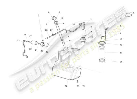 a part diagram from the Lamborghini Gallardo parts catalogue