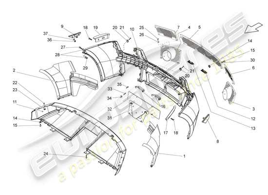 a part diagram from the Lamborghini Gallardo parts catalogue