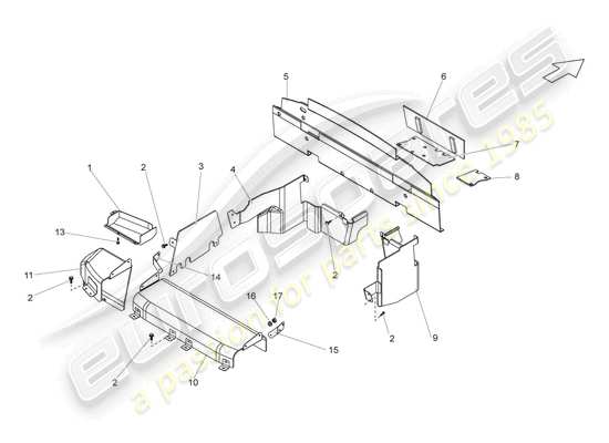 a part diagram from the Lamborghini Gallardo parts catalogue