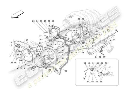a part diagram from the Maserati Granturismo MC Stradale (2011) parts catalogue